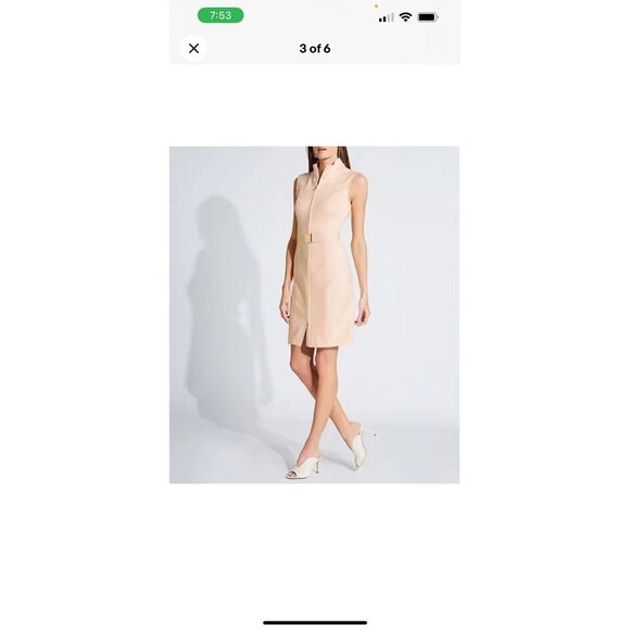 Tommy Hilfiger Sleeveless BodyCon Zip Front Belted Scuba Sheath Dress - Picture 8 of 10